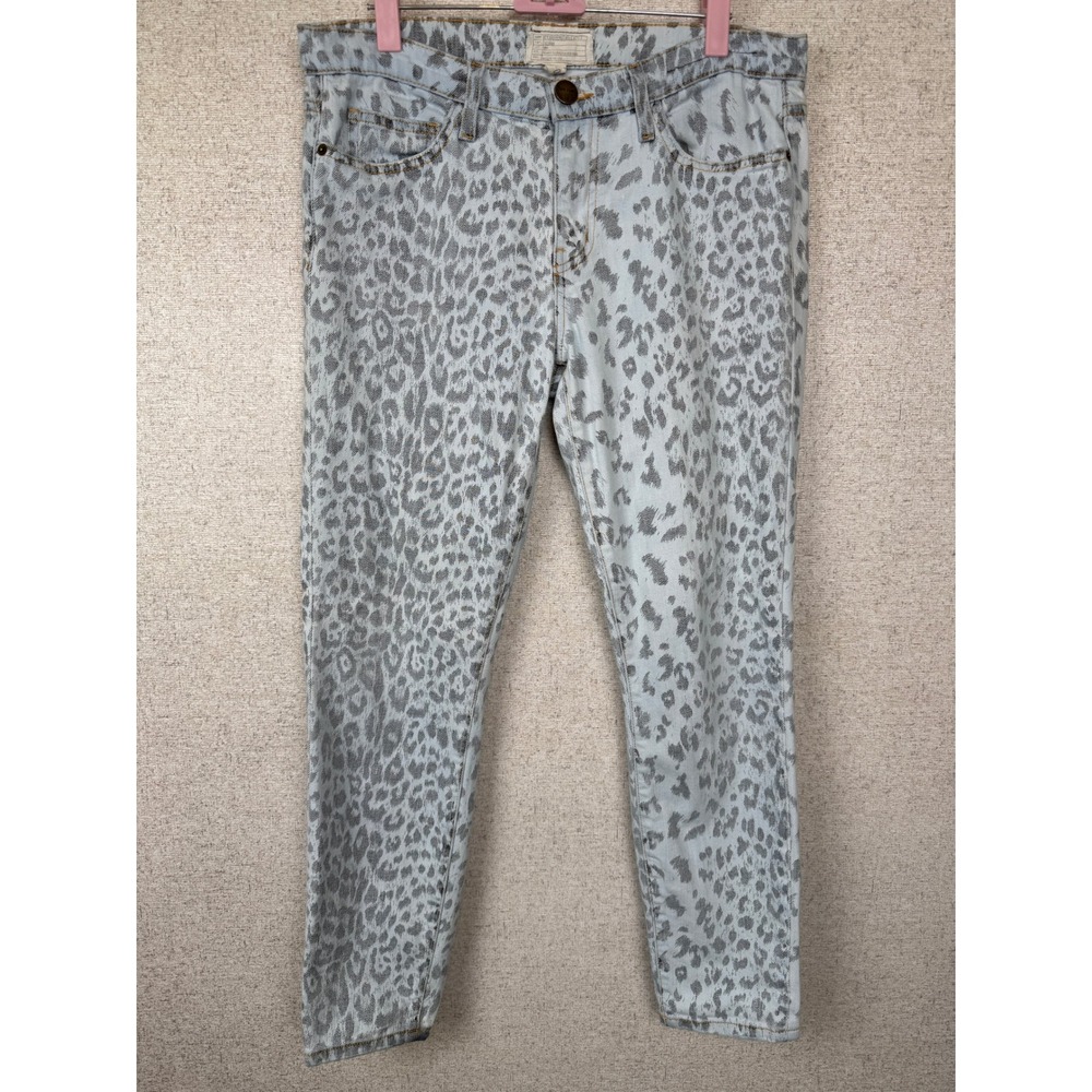 Current/Elliott "The Stiletto" Bleached Out Leopard‎ Print Skinny Ankle Jeans 30